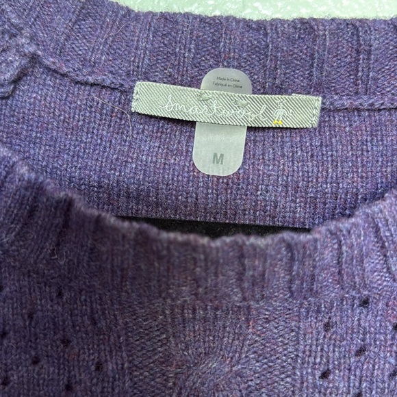 SMARTWOOL Purple Crew Neck Sweater with Ribbed Texture - Picture 2 of 3